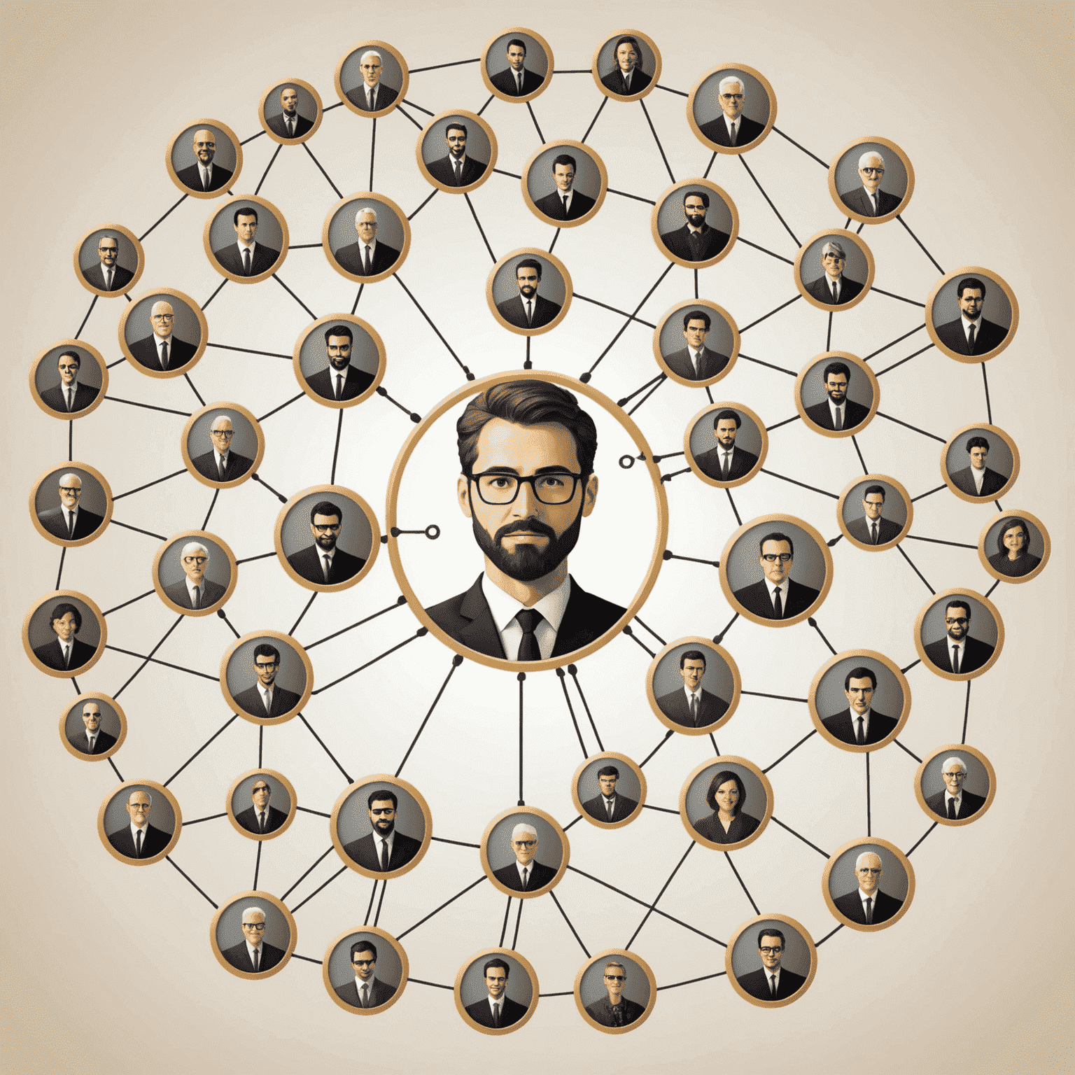 Obraz przedstawiający sieć połączeń między ikonami osób, symbolizujący networking w erze cyfrowej